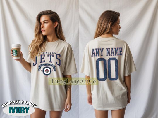 Discover Personalized Comfort Colors Winnipeg Jets T-Shirt | Comfort Colors T-Shirt for Hockey Fans | Custom Number | Retro Team Shirt