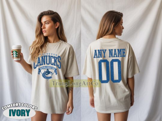 Discover Personalized Vancouver Canucks T-shirt, Custom Name & Number Hockey Sweatshirt, Unisex Fan Gift for Sports Lovers