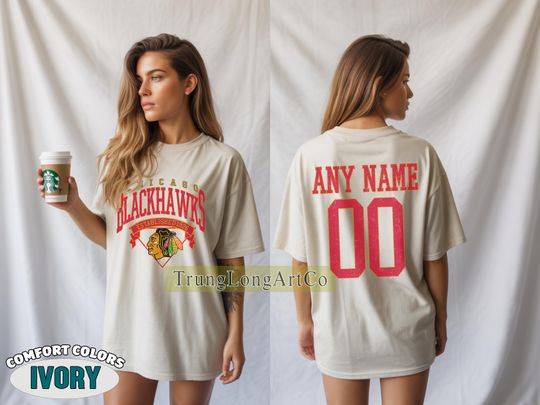Discover Personalized Chicago Blackhawks T-shirt, Custom Name & Number Hockey Sweatshirt, Unisex Fan Gift for Sports Lovers