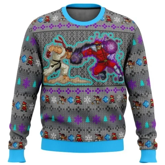 Street Fighter Ryu Vs M Bison Ugly Sweater Party