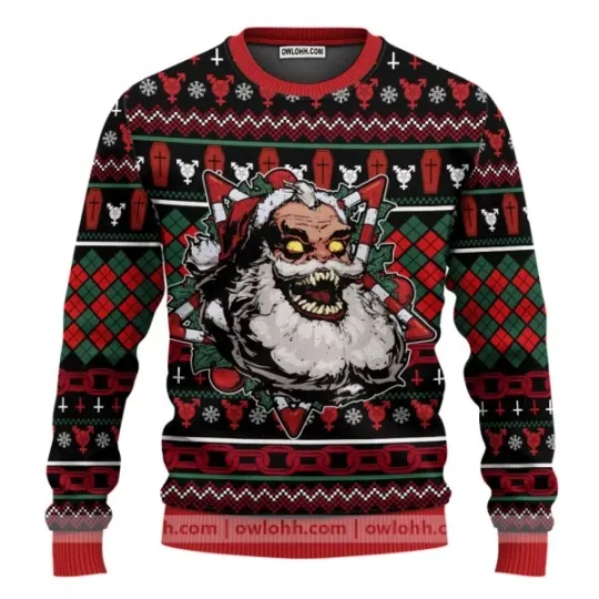 Hail Santa Merry Hexmas Ugly Sweater Party