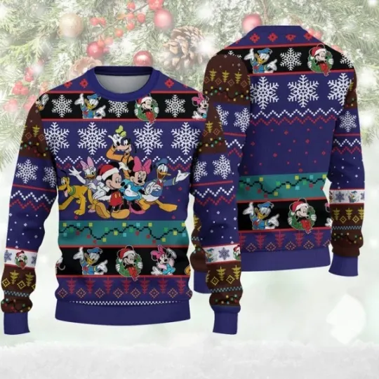 Discover Disney Friends Christmas Ugly Sweater Woolen Sweater Christmas Gift For Holiday