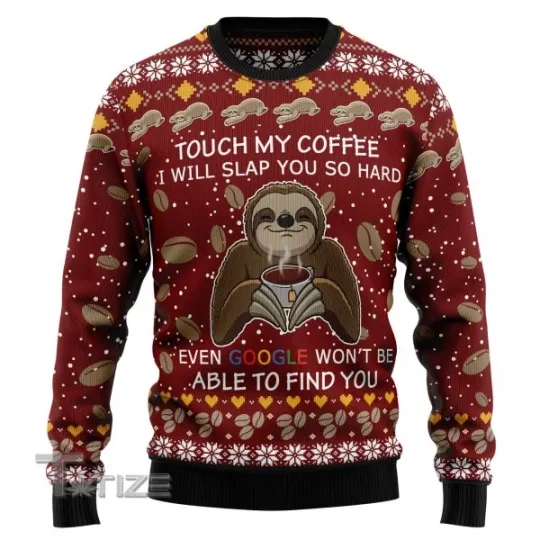 Discover Sloth Coffee Ugly Christmas Sweater Jumper