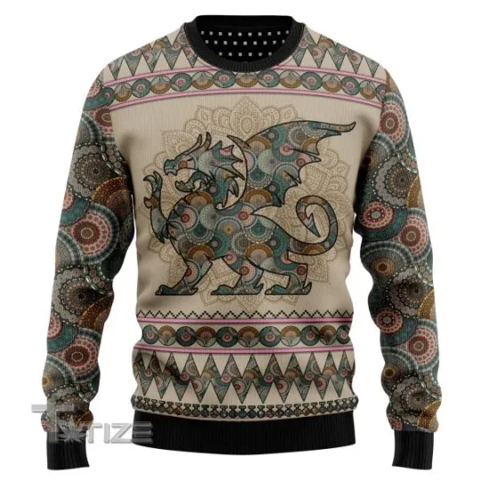 Discover Dragon Mandala Ugly Christmas Sweater Jumper