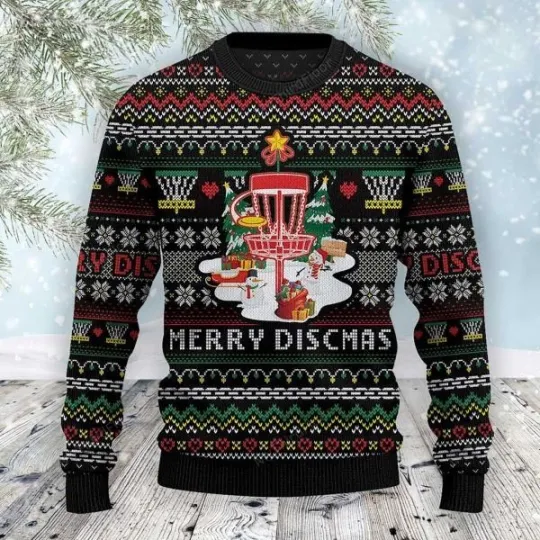 Discover Disc Golf Lovers Gift Merry Discmas All Over Sweater Christmas Ugly Sweater