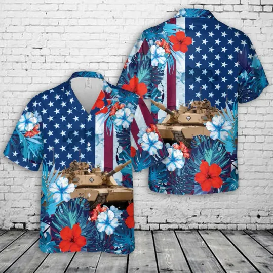 Discover US Army M1 Abrams Tank 4th Of July Hawaiian Shirt