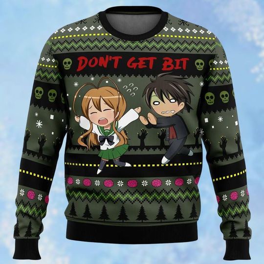 Discover Funny Anime Ugly Christmas Sweater, Meme Anime Sweaters, Don't Get Bit Sweater Kid, Xmas Holiday Gift