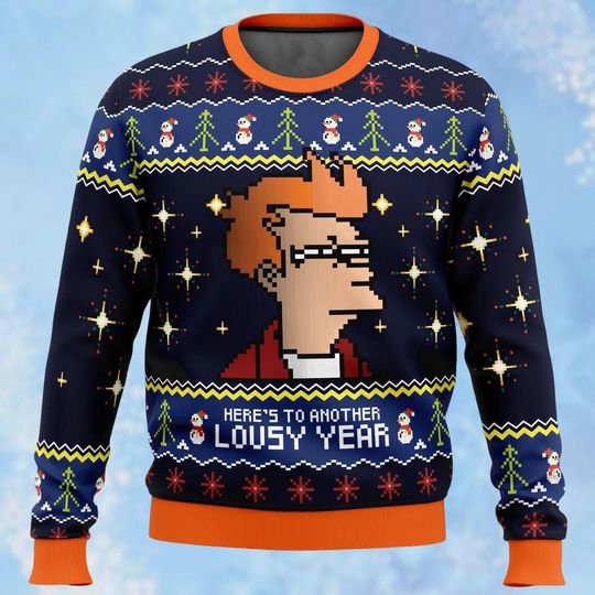 Funny Futurama Ugly Christmas Sweater, Meme Futurama Sweaters, Fry Sweater, Xmas Holiday Gift