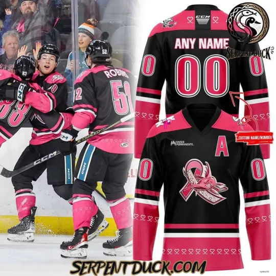 Discover Custom San Jose.Barracuda Hockey Jersey Pink in the Rink Fan Gift
