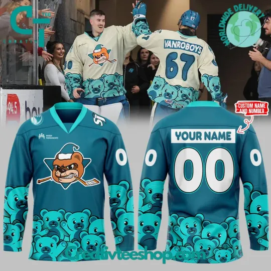 Discover Custom San Jose Barracuda x Teddy.Bear Toss Hockey Jersey Unisex