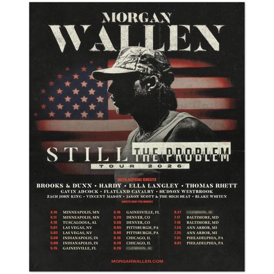 Discover Wallen Western Still The Problem Tour 2026 Concert Poster