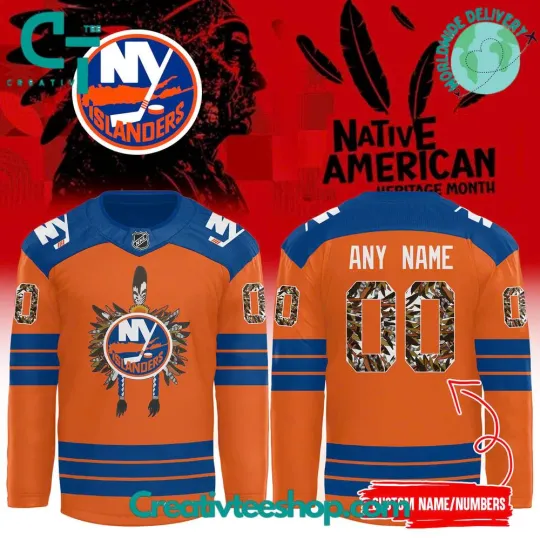 Discover Custom NewYork Islander NHL Native American Heritage Month Hockey Jersey