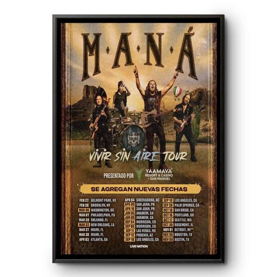 Discover Mana Poster Vivir Sin Aire Tour 2026