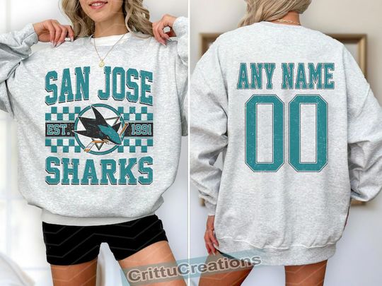 San Jose Sharks Hockey Sweatshirt , Vintage Sharks shirt, San Jose Hockey Fan shirt, Hockey Sweatshirt, Sharks Hockey youth sweater