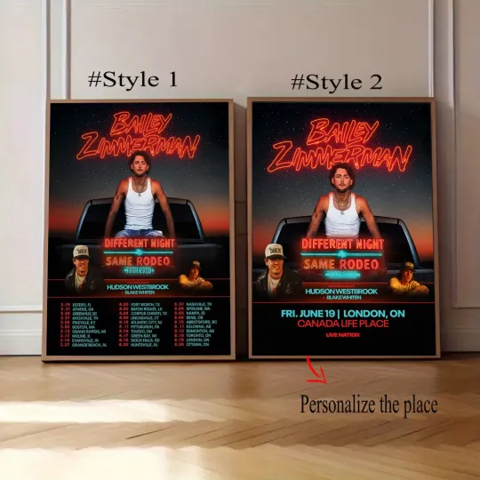 Discover Bailey Zimmerman Tour 2026 Poster | Custom Poster