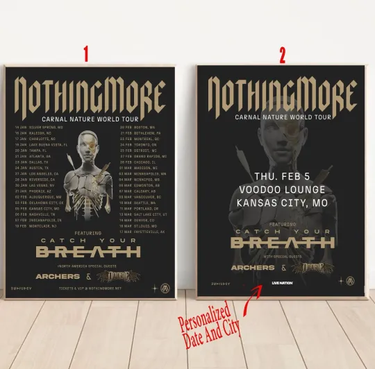 Discover Custom Nothing More Add More Dates To Early 2026 North American Tour Poster