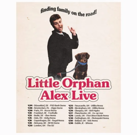 Discover Alex Warren 2026 UK & European Tour Poster