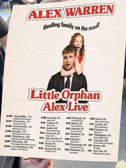 Discover Alex Warren 2026 Tour Poster | Concert Wall Art Print