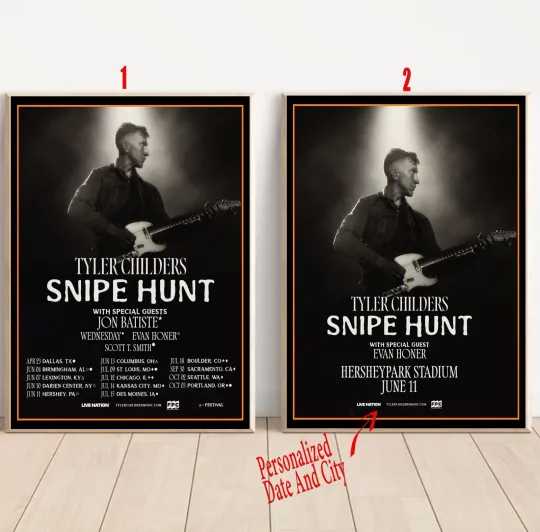 Custom Tyler Childers 2026 Snipe Hunt Tour Poster