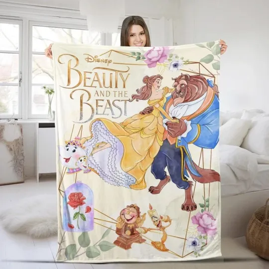 Beauty & The Beast  Blanket, Cartoon Movies Fleece Blanket