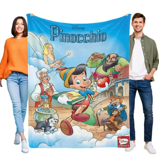 Discover Pinocchio Throw Fleece Blanket, Disney Fleece Blank