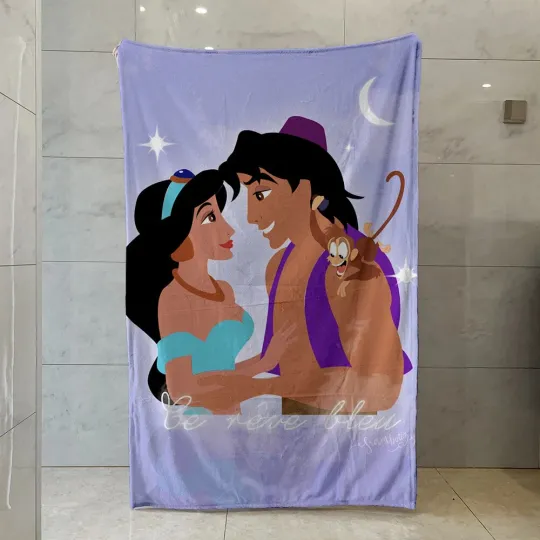 Cartoon Aladdin, Happy Ending Fleece Blanket Bedding