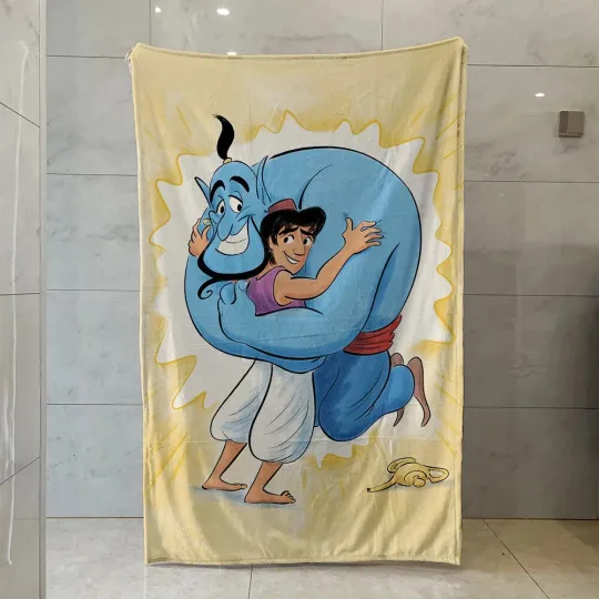 Discover Disney Blanket Cartoon Aladdin, Aladdin Hug The Magic Lamp Fleece Blanket