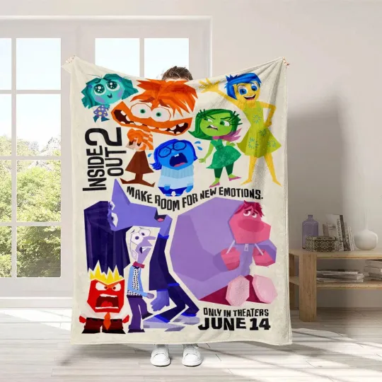 Discover Inside Out 2 Plush Blanket, Riley Andersen Fleece Blanket, Disney Blanket