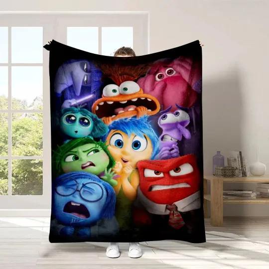 Discover Inside Out 2 Plush Blanket, Riley Andersen Fleece Blanket, Disney Cartoon