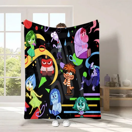 Discover Inside Out 2 Plush, Riley Andersen Scare Fleece Blanket, Disney Cartoon Blanket