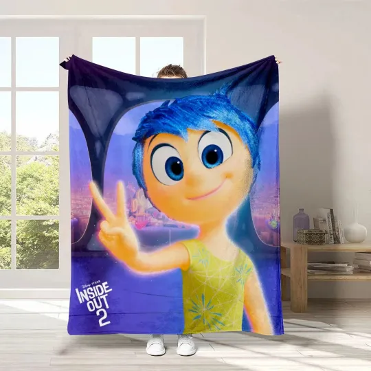 Discover Inside Out 2 Plush, Riley Andersen Fleece Blanket, Disney Cartoon Blanket