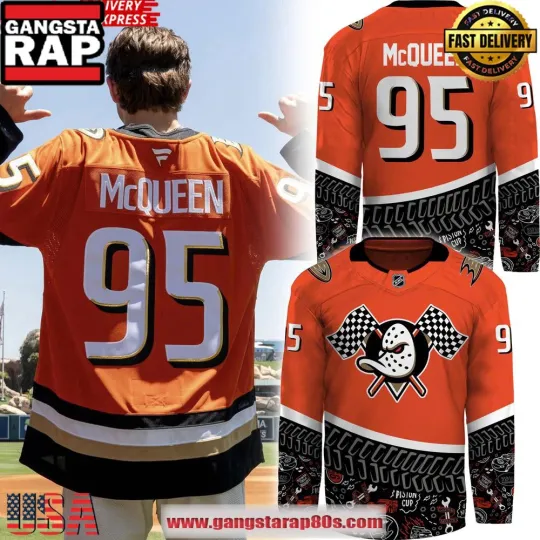 Discover 2025 Lightning Mc.Queen 95 Anaheim Duck Special Hockey Jersey