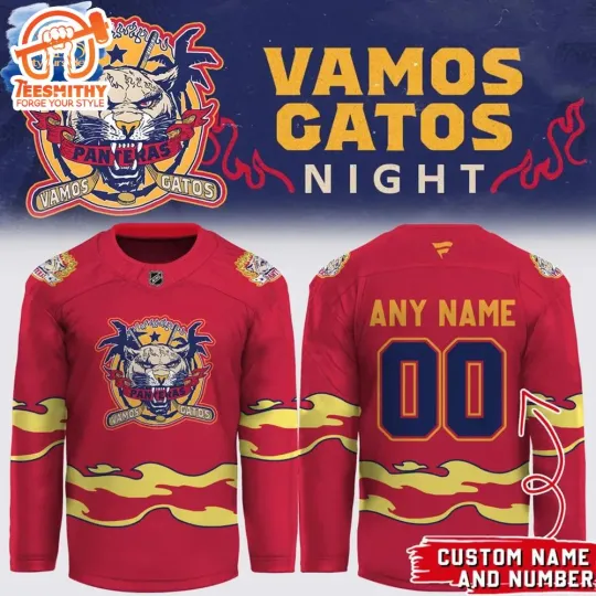 Discover Custom Floridaa Panther Vamos Gatos Night Hockey Jersey