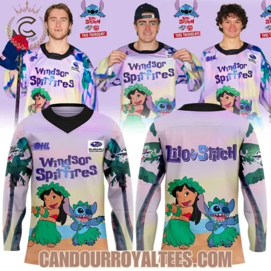 Discover Windsor 1Spitfire 1Lilo 1Stitch Hockey Jersey Unisex