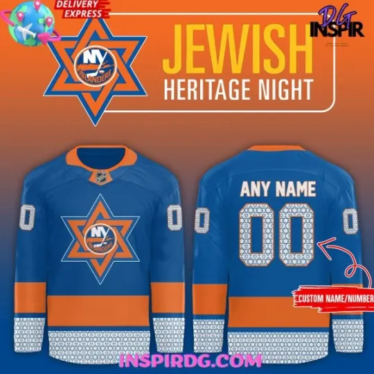 Discover Custom NewYork Islander Jewish Heritage Night Special Hockey Jersey Unisex