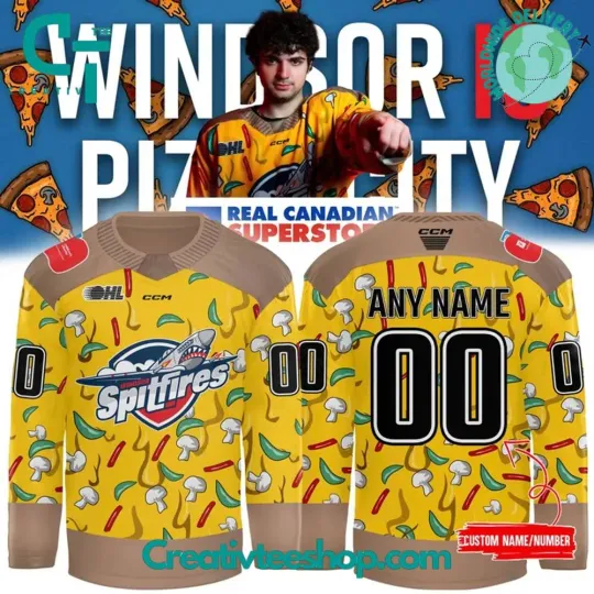 Discover Custom Windsor 1Spitfire Pizza.City Special Hockey Jersey Unisex