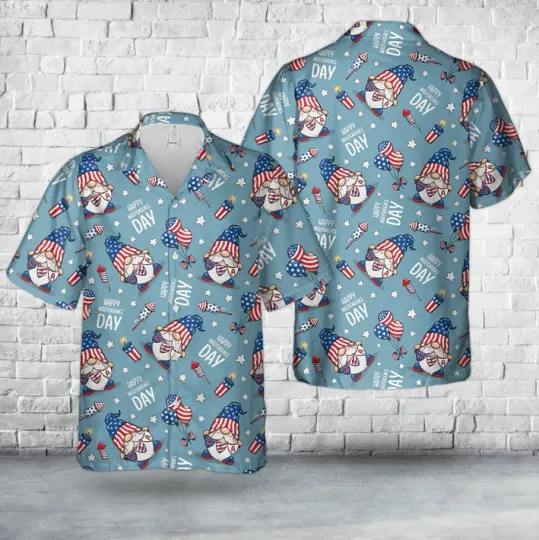 Discover 4th of July America Independence With Cute Gnome Hawaiian Shirt