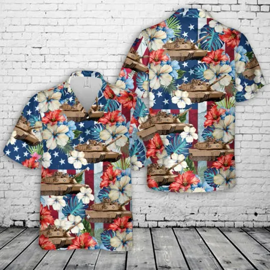 Discover US Army M1 Abrams Tank, 4th Of July Hawaiian Shirt Style 2