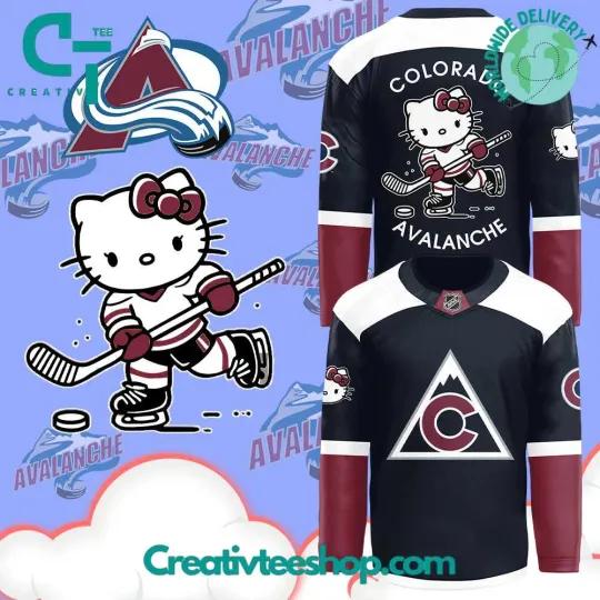 Discover Colorado Avalanch x Hello 1Kitty 50th Anniversary Hockey Jersey S-5XL