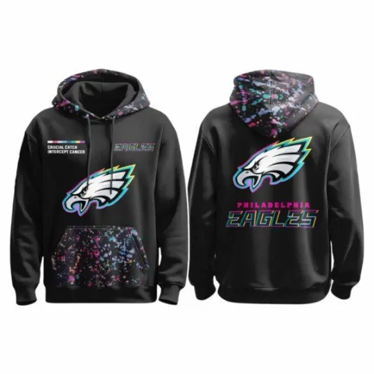 Discover Eagle Crucial.Catch Intercept Cancer 2025 Hoodie 3D Unisex S-5XL