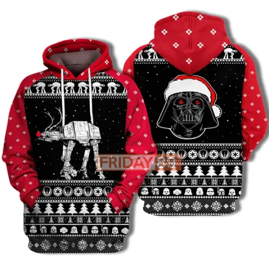 Starwars Rudolph Atat Walker & Santa D.Vader Awesome 3D Hoodie