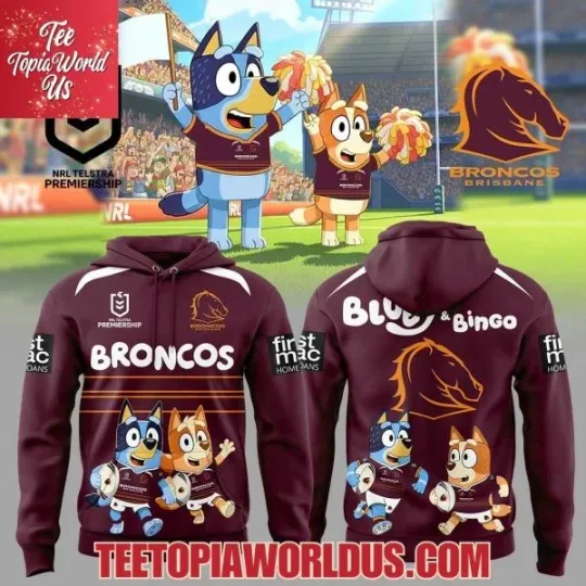 Brisbane Bronco x BlueyDad and Bingo 3D Hoodie