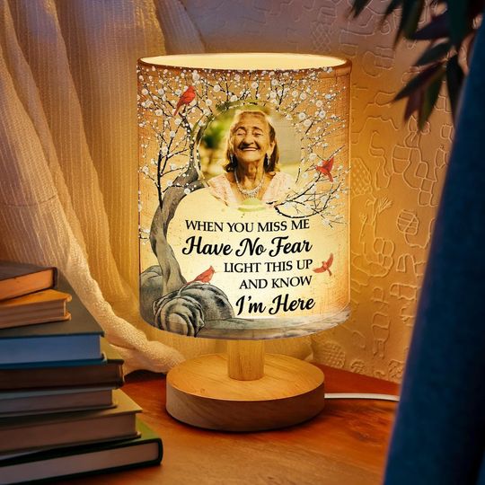 Discover Personalized Memorial Fabric Lamp  Photo Custom Im Always With You Tribute  Loss of Loved One Home Decor