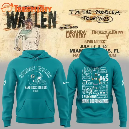 Discover Mogan Wallen x Miami Dolphin 2025 3D Hoodie S-5XL