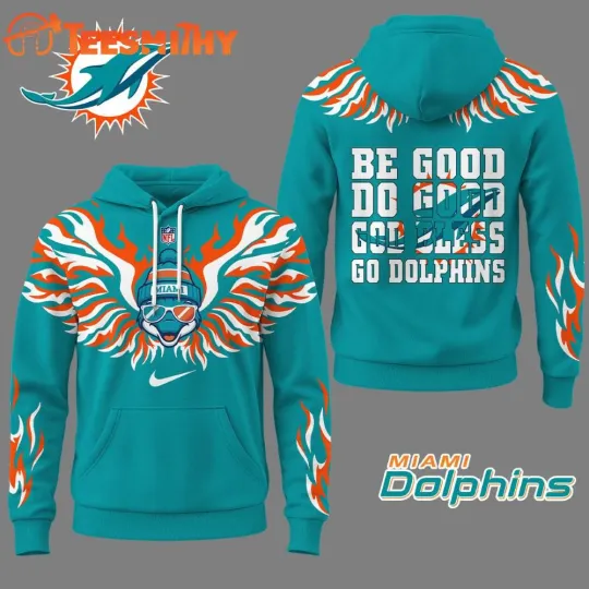 Miami Dolphin 2025 football Fire Wings All Over Print 3D Hoodie