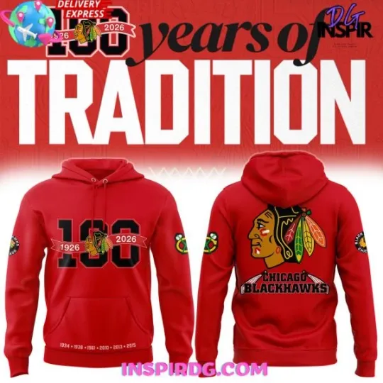 Discover Chicago Blackhawk 1926-2026 100 Years Of Tradition Edition 3D Hoodie S-5XL