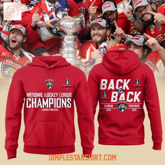Discover Floridaa Panther Back To Back Champions Stanley Cup 2025 Hoodie