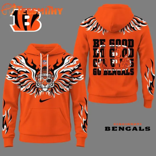 Discover Cincinnati Bengal1 2025 football Fire Wings All Over Print Hoodie