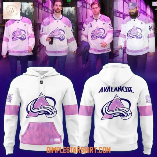 Discover Colorado Avalanch 2025 Hockey Fights Cancer 3D Hoodie Unisex S-5XL