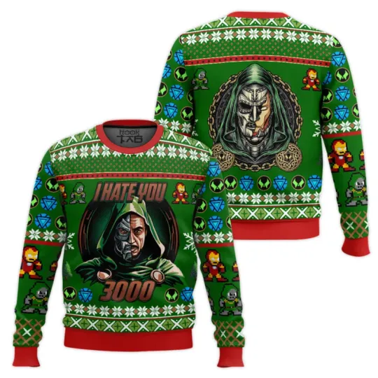 Dr Dooom I Hate You 3000 Ugly Christmas Sweater